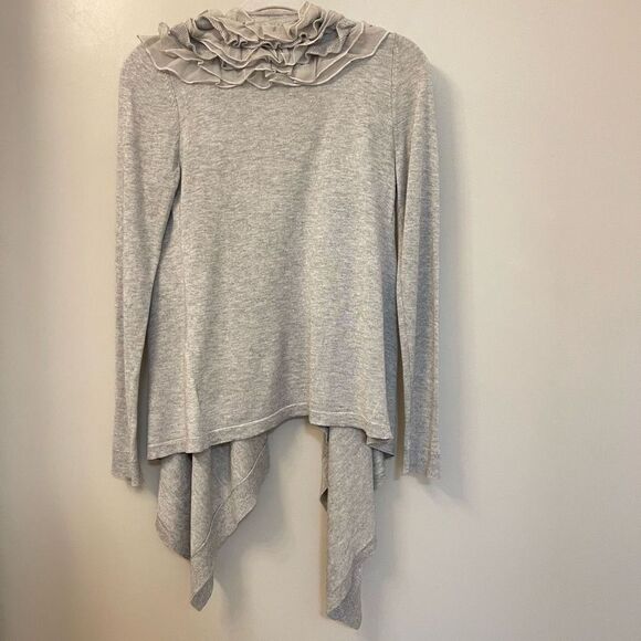 Magaschoni Women Silk Cashmere Raffle Front Open Cardigan Sz S - Picture 6 of 8